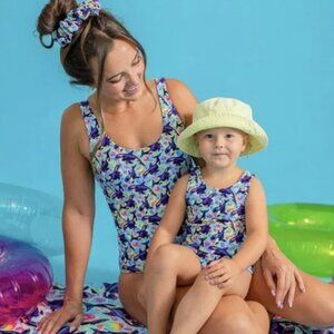 Posh Peanut Lisa Frank Max Splash Women's Reversible One Piece Swimsuit L NWT